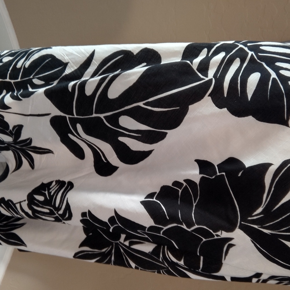 White House Black Market Silk Palm Print Circle Skirt with Waist Tie - Picture 4 of 7